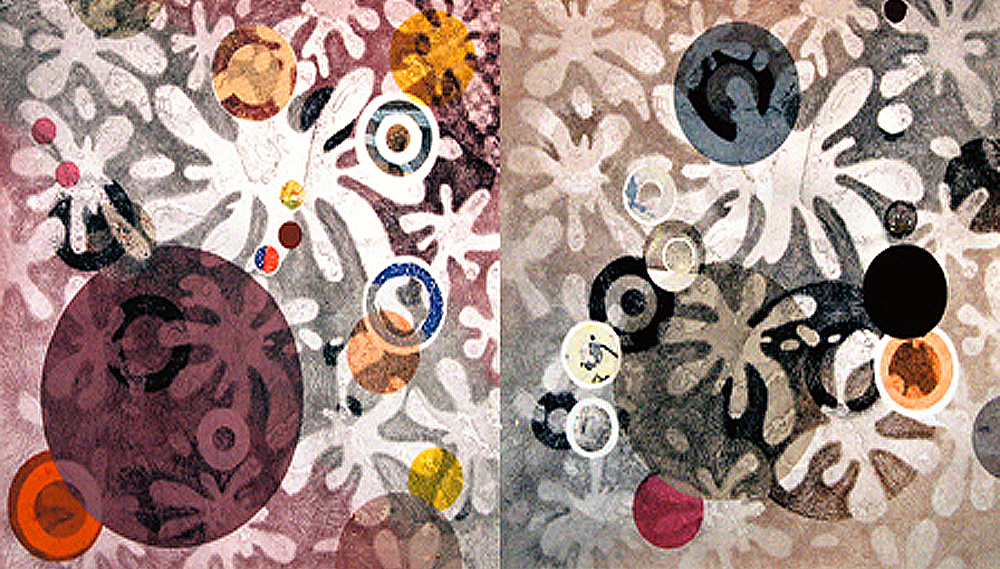 Print  Zinc Plate Snow Splats, 2006.  Zinc plate etching.  21 ½” x 21 ½”